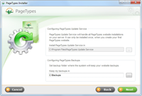 PageTypes Installer - Configuring PageTypes Updates Service and Backups.
